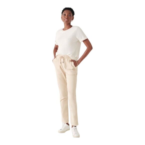 Faherty Traveler Drawstring Pants XS Sandstone Beige Stretch Twill Lounge Casual - Picture 15 of 15